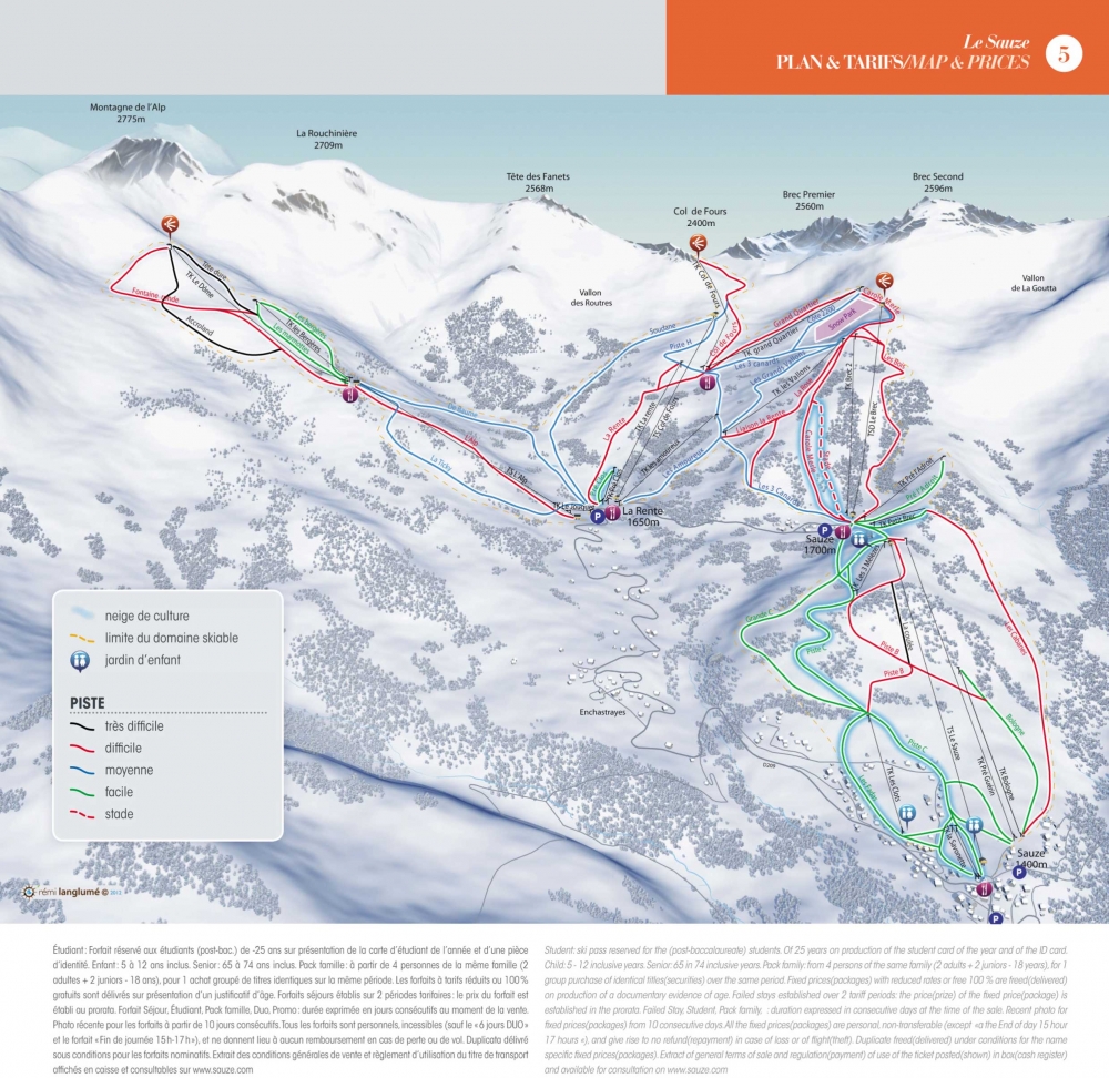 pistes de ski sauze super sauze